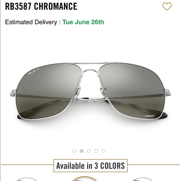 Ray Ban Polarized Mirror Chromance Aviator Sunglasses - Picture 7 of 8